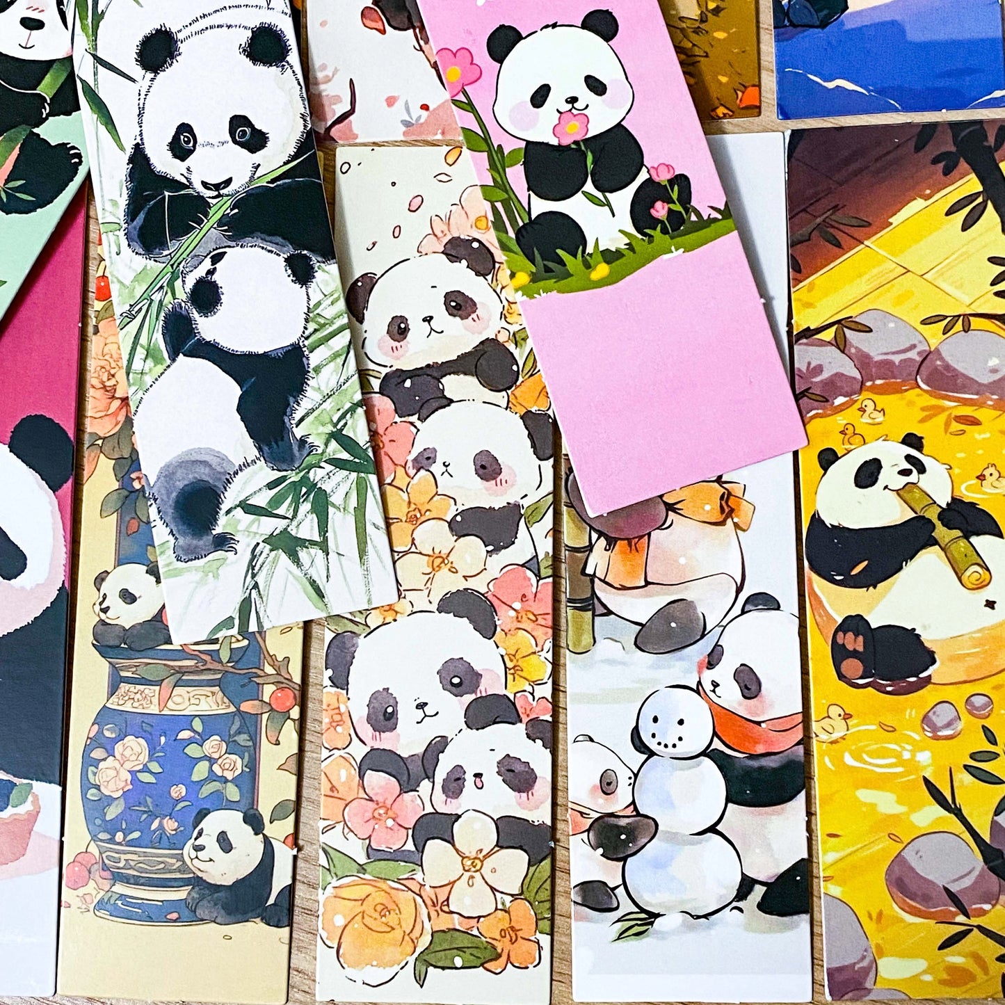 panda pandas bear bears cute kawaii card bookmark bookmarks book mark marks reading books gift gifts set present uk stationery pretty fun 3