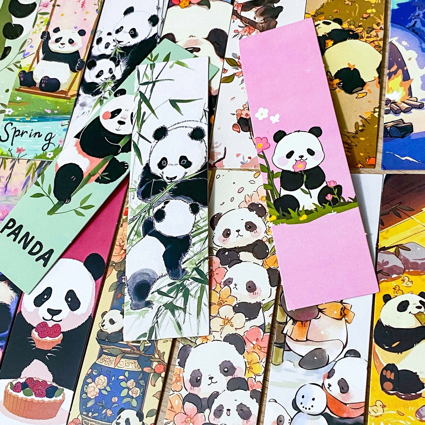 panda pandas bear bears cute kawaii card bookmark bookmarks book mark marks reading books gift gifts set present uk stationery pretty fun 3