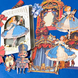 the nutcracker ballet inspired fairytale card sticker pack with ballerinas, toy soldiers, theatre stage decorations and festive storybook illustrations. uk sticker shop
