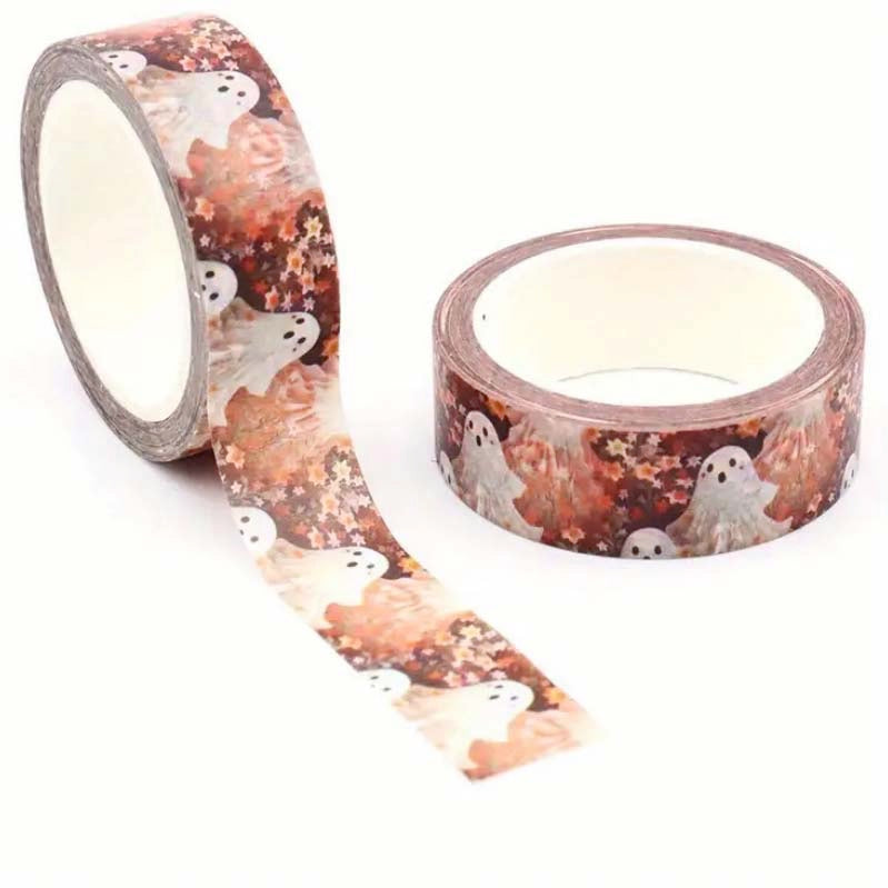 halloween washi tape tapes 10m rolls big long uk cute kawaii craft supplies stationery shop store pink bat bats ghost ghosts spooky floral dark black old foil foiled tapes autumn 