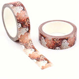 halloween washi tape tapes 10m rolls big long uk cute kawaii craft supplies stationery shop store pink bat bats ghost ghosts spooky floral dark black old foil foiled tapes autumn 