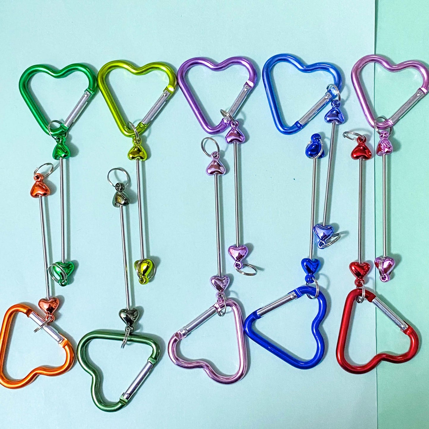 large big chunky metallic metal heart hearts blank blanks base for keyring keyring key ring keychain clip clips uk cute kawaii craft supplies beaded making bead jewellery gift gifts