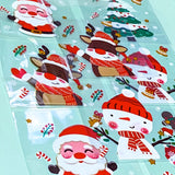 small little cello cellophane bag bags packaging supplies shop store uk cute kawaii christmas festive red and white tree santa claus father snowman deer reindeer rudolph patterns pack of 10 bargain