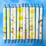 bee bees honey girl cute kawaii yellow lemon white pen pens click top slim slimline black ink gel gels fineline fine line uk stationery shop store gift gifts orange cream spring springtime summer