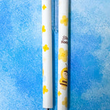 bee bees honey girl cute kawaii yellow lemon white pen pens click top slim slimline black ink gel gels fineline fine line uk stationery shop store gift gifts orange cream spring springtime summer