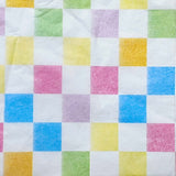rainbow squares checked pattern tissue paper on white