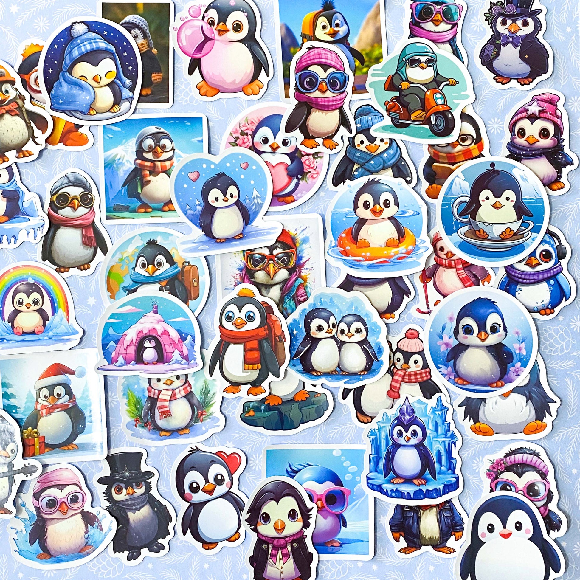 cute kawaii penguin penguins laptop glossy sticker stickers pack big large uk stationery gift gifts shop store
