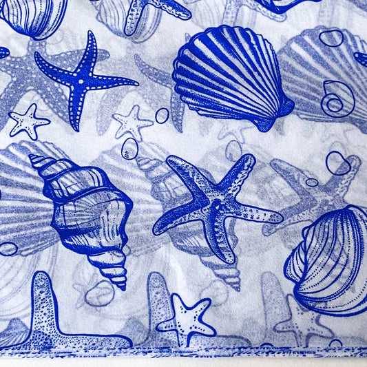 ocean sea seashore seashell shells shell blue deep dark tissue paper sheet sheets uk cute kawaii craft supplies shop store gift gifts packaging supplies sheet pretty