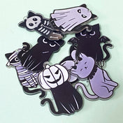 black and white cat cats jumbo very large charm charms pendant pendants acrylic cute kawaii halloween spooky craft supplies shop uk store mummy skeleton bat ghost pumpkin