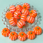 large resin pumpkin pumpkins orange textured charm charms pendant pendants uk cute kawaii craft supplies shop store big jumbo chunky 3d ridged jewellery making green autumn halloween 20mm 2cm