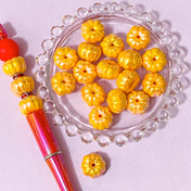 ab iridescent orange pumpkin pumpkins bead beads large big jumbo 16mm pretty uk craft supplies shop store shimmery lustre jewellery making halloween spooky autumn