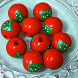 round wood wooden 15mm 16mm large jumbo big bead beads Christmas festive cute kawaii uk craft supplies jewellery making ed white blue santa claus father christmas tree trees snowman snowmen penguin gingerbread man