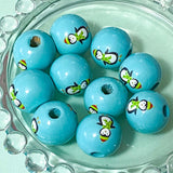 round wood wooden 15mm 16mm large jumbo big bead beads Christmas festive cute kawaii uk craft supplies jewellery making ed white blue santa claus father christmas tree trees snowman snowmen penguin gingerbread man