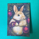 christmas animal animals woodland festive blank greetings card cards uk cute kawaii envelope kraft brown envelopes kitten kittens puppy dog dogs deer baby stag rabbit bunny fox foxes matte cards stationery shop store