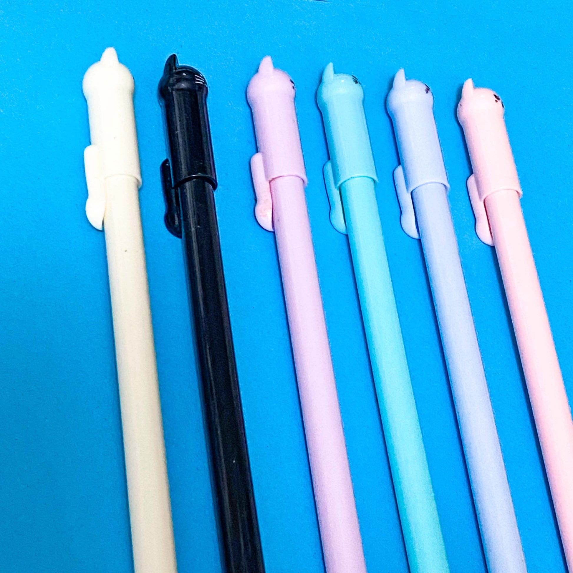 cute kawaii pastel colour colours cat cats kitty kittens face tail pen pens fineline fine line lines ink black white lilac aqua blue purple pink uk stationery shop store planner addict supplies slim