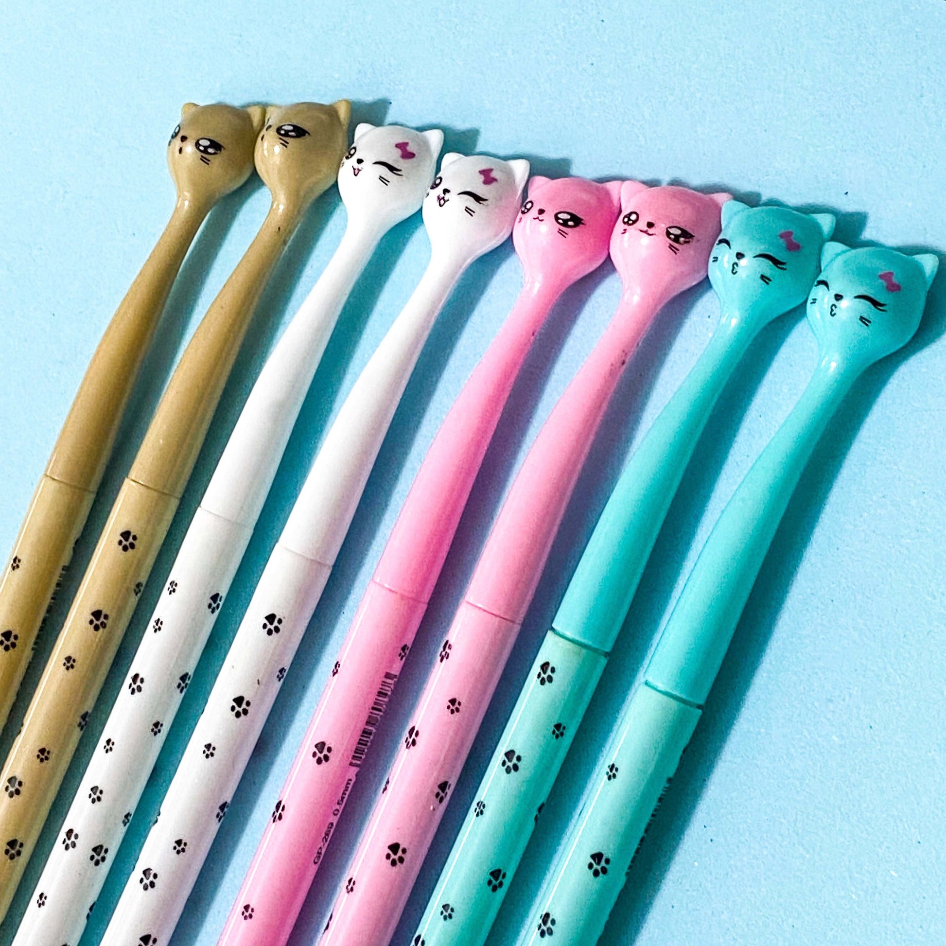 tall cat cats kitty ultra fine fineline pen black ink 0.5mm nib fine line uk cute kawaii pretty pens stationery store shop planner supplies addict pink brown toffee caramel white turquoise blue green