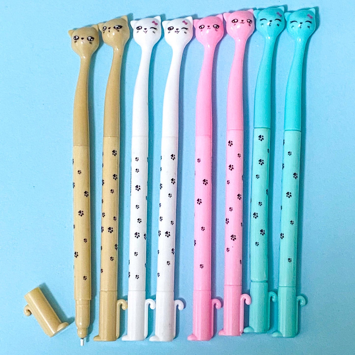 tall cat cats kitty ultra fine fineline pen black ink 0.5mm nib fine line uk cute kawaii pretty pens stationery store shop planner supplies addict pink brown toffee caramel white turquoise blue green