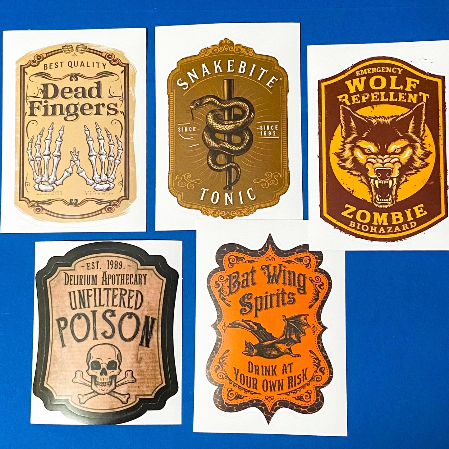 vintage style witches potion bottle label stickers