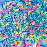 coral reef fish fishes pink blue green gem gems polymer clay sprinkle sprinkles mini tiny embellishment embellishments bag uk cute kawaii craft supplies shop store bright colours mix