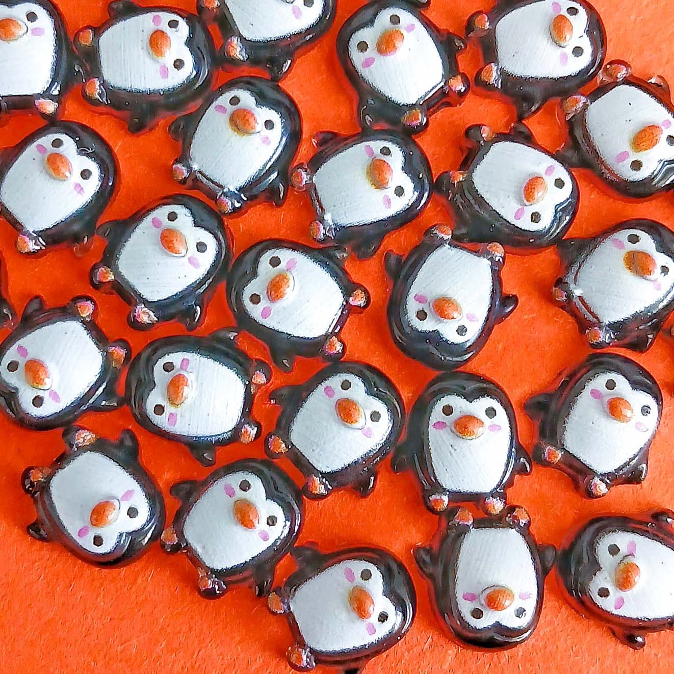 cute black and white little penguin penguins acrylic flatback flat back fb fbs embellishment uk cute kawaii craft supplies shop store mini tiny little bird birds 