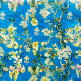 turquoise sky and cream spring blossoms tissue paper sheets, pack of 3 fine wrapping paper. blue and creamy flowers.. uk packaging supplies. 