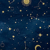 starry sky black and gold tissue paper sheets pack of 2 constellations moon moons and stars foiled paper. uk cute kawaii packaging supplies shop.