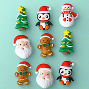 christmas silicone jumbo pen pens topper toppers bead beads big large gingerbread men men santa claus fathwr festive penguin penguins tree trees snowman snowmen beaded jewellery making uk cute kawaii craft supplies shop store gift gifts build make your own keyring keyrings