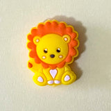 silicone pvc jumbo very large wild animal animals bead beads uk cute kawaii craft supplies shop store brown orange print pattern patterned 15mm round lion tiger giraffe panda lion highland cow toppers pen beaded make your own fun kids gift gifts