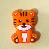 silicone pvc jumbo very large wild animal animals bead beads uk cute kawaii craft supplies shop store brown orange print pattern patterned 15mm round lion tiger giraffe panda lion highland cow toppers pen beaded make your own fun kids gift gifts