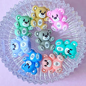 teddy bear bears cute kawaii silicone big large jumbo bead beads uk craft supplies shop store make your own beaded pens jewellery pink lilac blue mint green grey beige cuddly turquoise  kits 31mm