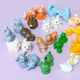 colourful animal figure figures figurines miniature miniatures animals cute kawaii resin 3d models cat kitten rabbit frog dog puppy turtle duck goose squirrel fox horse chick snake little small mini dolls house elephant