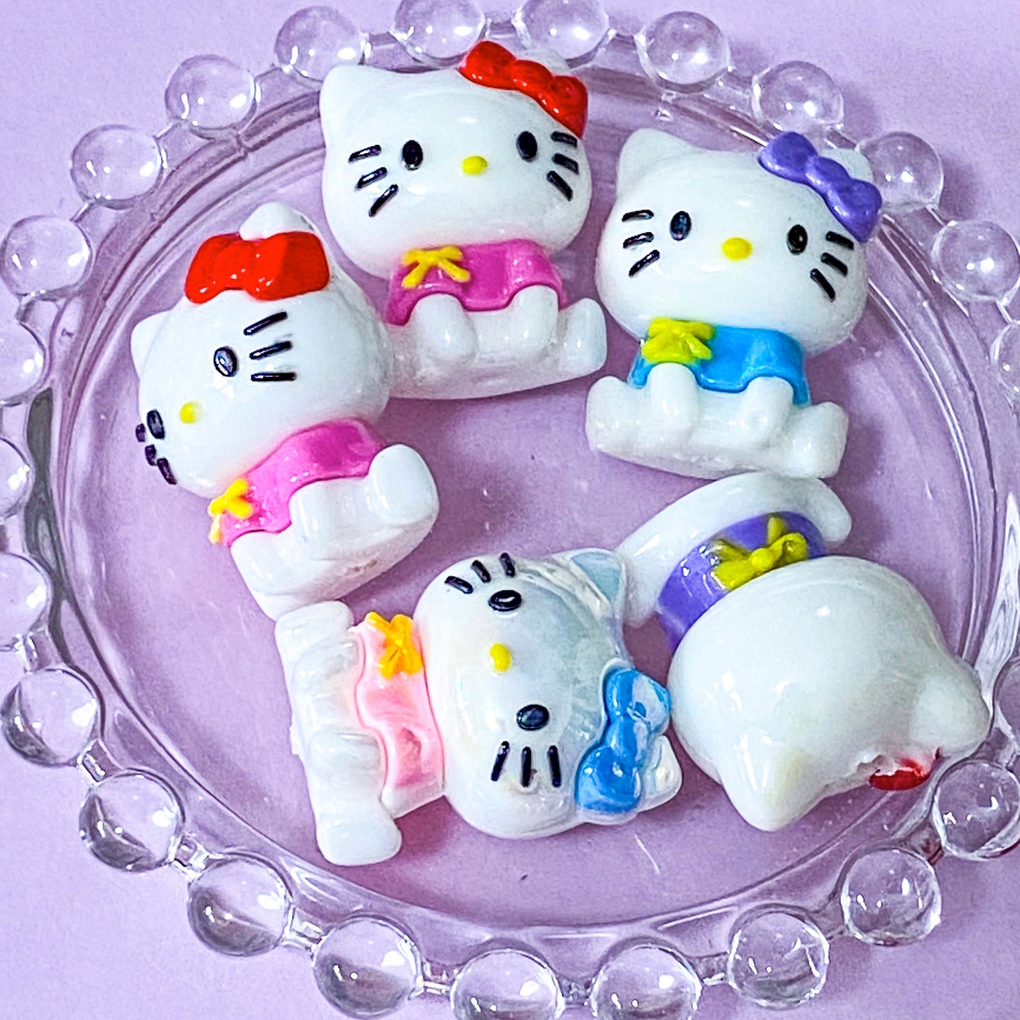  bunny rabbit  kitty cat cats rabbits dog dogs puppy puppies japanese character acrylic bead beads jumbo big large chunky iridescent acrylic craft supplies build make your own beaded pen jewellery uk crafts shop store pink white blue 