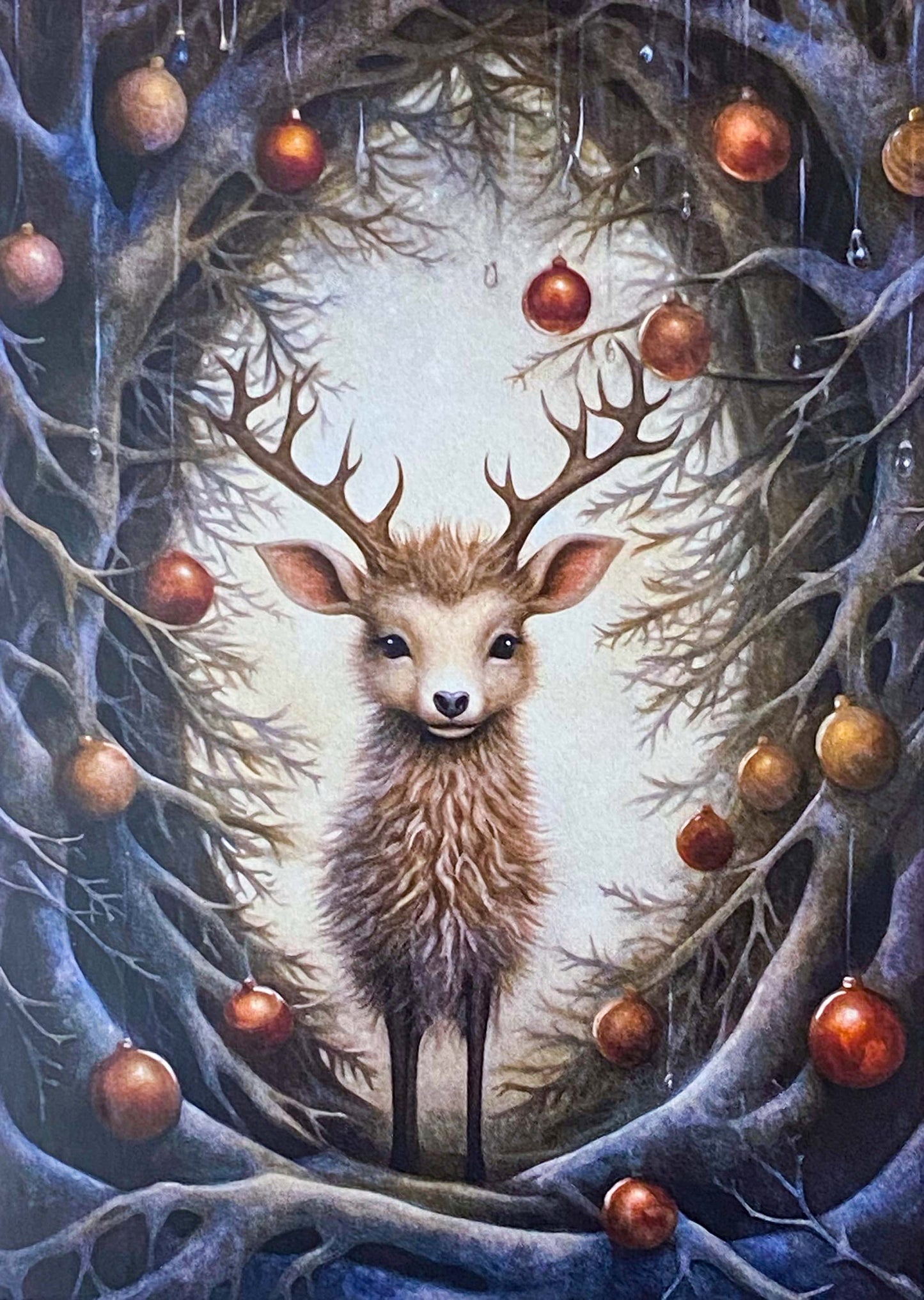 Just 30p! WHIMSICAL WINTER ANIMALS & ELVES POSTCARD Elf Pixie