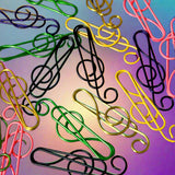 metallic bright coloured music musical note notes treble clef notation paper clip clips jumbo large big metal stationery accessory accessories uk cute kawaii planner supplies shop store gift gifts stocking filler