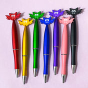 fun bat bats pen pens topper metallic cute kawaii stationery item halloween spooky present gift gifts shop store uk metallic shiny finish red pink blue green gold black green bargain
