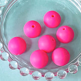 chocolate brown and hot pink silicone bead beads festive christmas craft supplies shop store uk cute kawaii make your own beaded pen pens jewellery making gift gifts round 15mm 27mm chunky huge large big pattern patterned floral