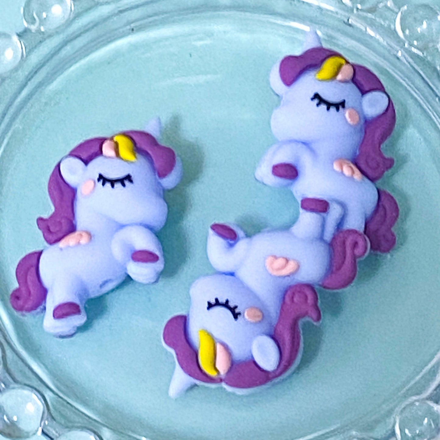 pale light blue and lilac purple turquoise unicorn unicorns silicone bead beads chunky large big jumbo 15mm 37mm uk cute kawaii craft supplies shops store crafts make your own beaded pen pens jewellery fun pretty