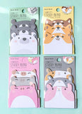 trio triple 3 memo memos sticky note notes pad cute kawaii animal animals stationery shop store uk pink pig pigs bunny rabbit rabbits bear bears fox foxes corgi moshi