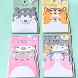trio triple 3 memo memos sticky note notes pad cute kawaii animal animals stationery shop store uk pink pig pigs bunny rabbit rabbits bear bears fox foxes corgi