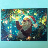 turquoise green blue colourful blank greetings card cards christmas festive glossy uk cute kawaii stationery otter otters cuddly winter christmas tree trees light lights pretty envelopes kraft brown set twinkling