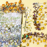 spring light hanging sticker stickers decorations bauble baubles stars light lights orange gold yellow white sparkly glitter holo holograhic uk cute kawaii stationery shop store planner supplies addict large flake flakes big jumbo pack of 12 branch branches