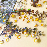 spring light hanging sticker stickers decorations bauble baubles stars light lights orange gold yellow white sparkly glitter holo holograhic uk cute kawaii stationery shop store planner supplies addict large flake flakes big jumbo pack of 12 branch branches