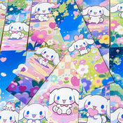 cinnamoroll puppy dog dogs cute kawaii white japanese character sanrio card book mark bookmark bookmarks uk cute kawaii stationery shop store planner addict addicts blue pink set 3