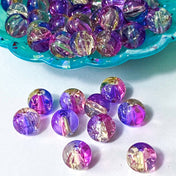 large big 10mm 1cm glass bead beads uk cute kawaii crackle glaze pink purple blue lilac champagne cream colourful pretty craft supplies shop store cute kawaii jewellery making jumbo