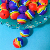 large jumbo silicone bead beads bright rainbow rainbowy colours uk cute kawaii craft supplies shop store jewellery making 15mm 16mm big chunky