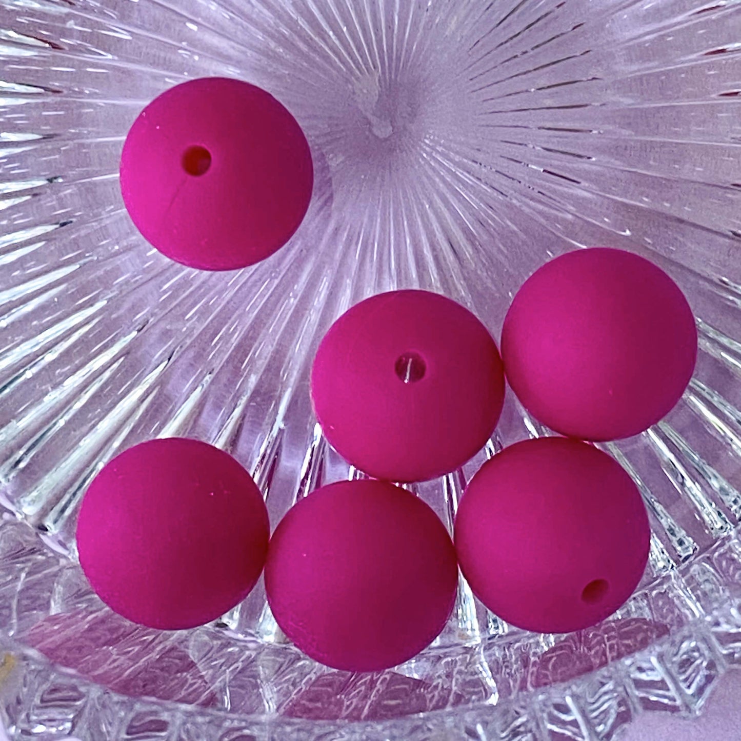 MAGENTA BEAR Cute Jumbo Silicone Beads 15mm & 30mm