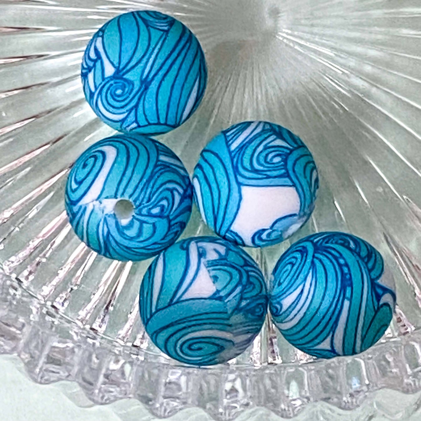 turquoise blue light pale butterfly butterflies bead beads jumbo large big 29mm 30mm 15mm 18mm wave pattern patterned swirl swirly pretty craft supplies uk cute kawaii shop store colourful silicone making beaded pen pens build your own jewellery keyring bookmark