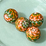 silicone bead beads large jumbo big chunky christmas festive brown cookie gingerbread angel angels biscuit pattern patterned 15mm round white gold pearl pearly metallic uk cute kawaii craft supplies  shop store build your own beaded pen pens jewellery making