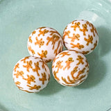 silicone bead beads large jumbo big chunky christmas festive brown cookie gingerbread angel angels biscuit pattern patterned 15mm round white gold pearl pearly metallic uk cute kawaii craft supplies  shop store build your own beaded pen pens jewellery making