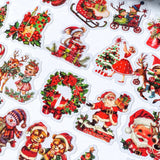 VINTAGE KITSCH CHRISTMAS Clear Plastic Sticker Flakes